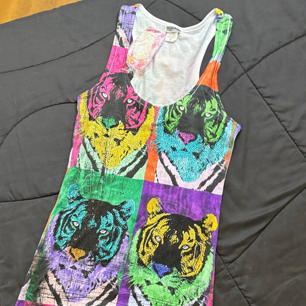 Women’s Colorful Tiger Print  Tank Top by wear code size xl
